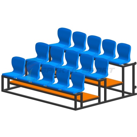 Купить Трибуна мобильная 3 ряда сиденья пластиковые на 15 мест в Выксе 